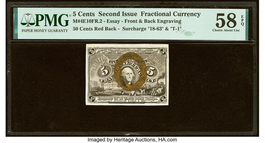  50c Head of George Washington in Bronze Oval Frame (Fr. 1322) thumbnail 2