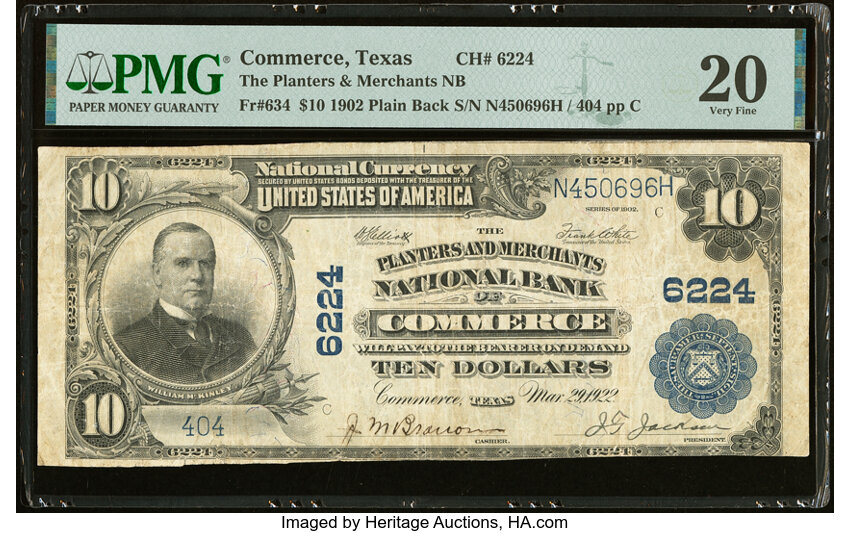 1902 $10  3rd Charter Period, 3rd Issue, Plain Back (Fr. 634) thumbnail 6