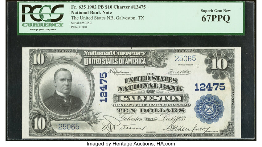 1902 $10  3rd Charter Period, 3rd Issue, Plain Back (Fr. 635) thumbnail 7