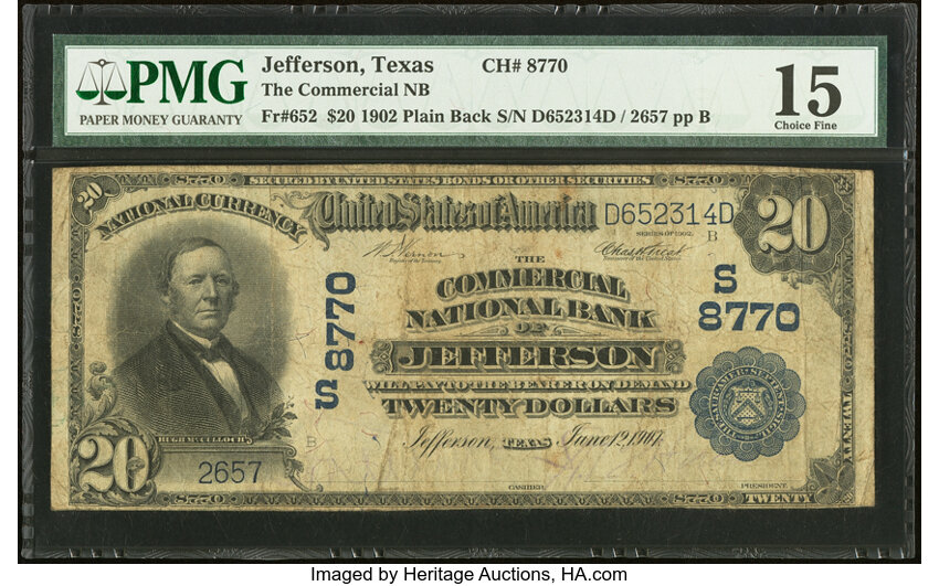 1902 $20  3rd Charter Period, 3rd Issue, Plain Back (Fr. 652) thumbnail 4