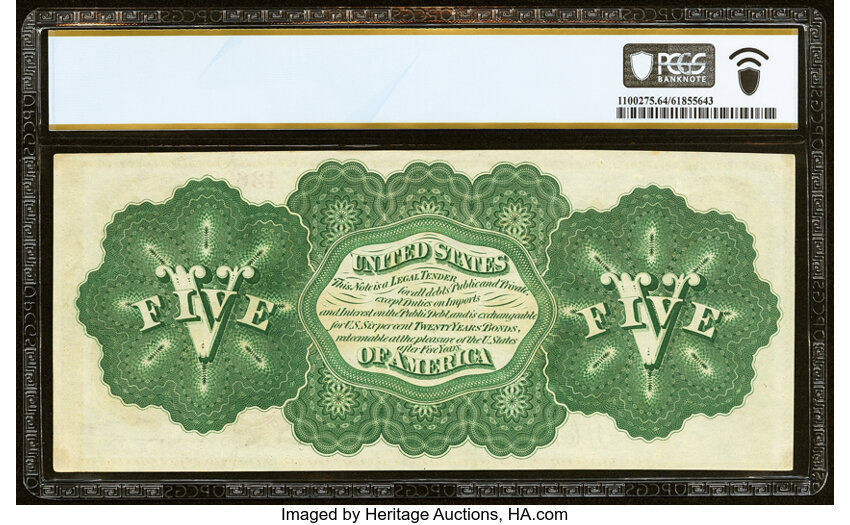 1862 $5  Seal Type 1 (Fr. 61a) thumbnail 19