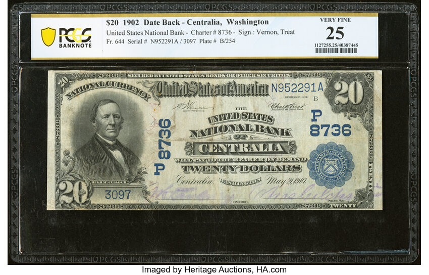 1902 $20  3rd Charter Period, 2nd Issue, Date Back (Fr. 644) thumbnail 2