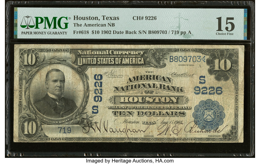 1902 $10  3rd Charter Period, 2nd Issue, Date Back (Fr. 618) thumbnail 8