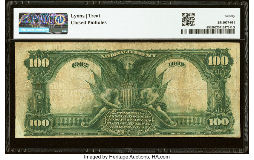 1902 $100  3rd Charter Period, 2nd Issue, Date Back (Fr. 690) thumbnail 3