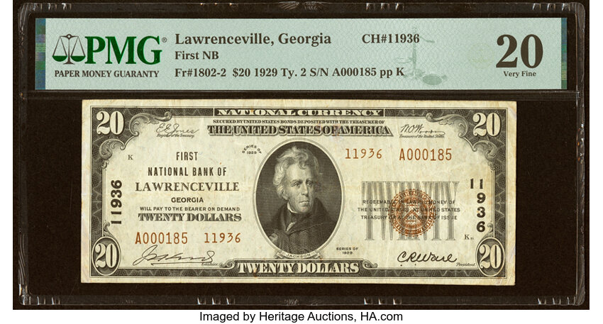 1929 $20  Type 2 (Fr. 1802-2) thumbnail 5