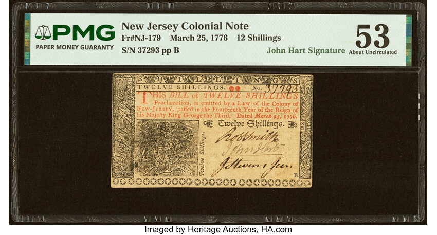 Mar 25, 1776 12s New Jersey (Fr. NJ179) thumbnail 3
