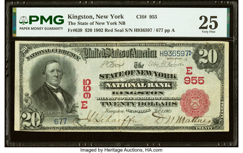1902 $20  3rd Charter Period, 1st Issue, Red Seal (Fr. 639) thumbnail 9