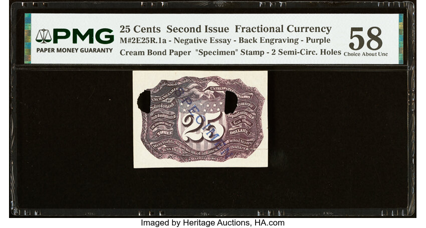 25c Head of George Washington in Bronze Oval Frame (Fr. 1283) thumbnail 12
