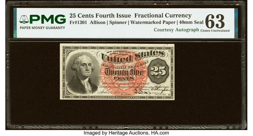  25c Bust of George Washington (Fr. 1301) thumbnail 6
