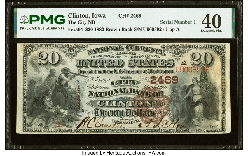1882 $20  2nd Charter Period, 1st Issue, Brown Back (Fr. 504) thumbnail 7