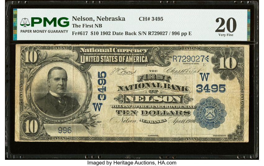 1902 $10  3rd Charter Period, 2nd Issue, Date Back (Fr. 617) thumbnail 2