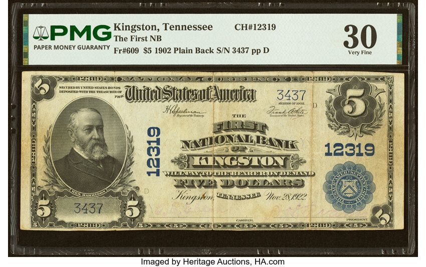 1902 $5  3rd Charter Period, 3rd Issue, Plain Back (Fr. 609) thumbnail 7