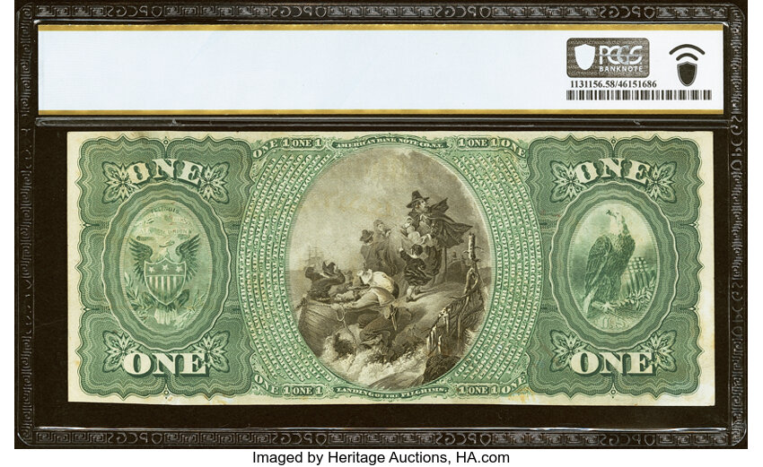 Original $1  1st Charter Period, Seal With Rays (Fr. 382a) thumbnail 10