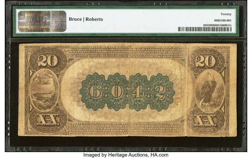 1882 $20  2nd Charter Period, 1st Issue, Brown Back (Fr. 503) thumbnail 4
