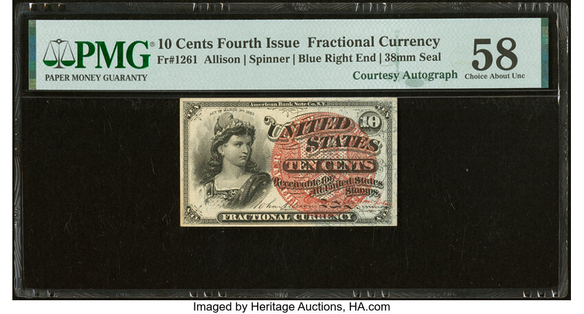  10c Bust of Liberty (Fr. 1261) thumbnail 3
