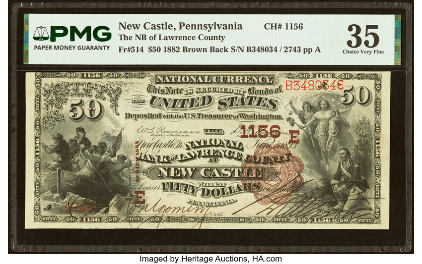 1882 $50  2nd Charter Period, 1st Issue, Brown Back (Fr. 514) thumbnail 2