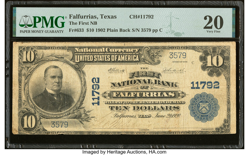 1902 $10  3rd Charter Period, 3rd Issue, Plain Back (Fr. 633) thumbnail 10