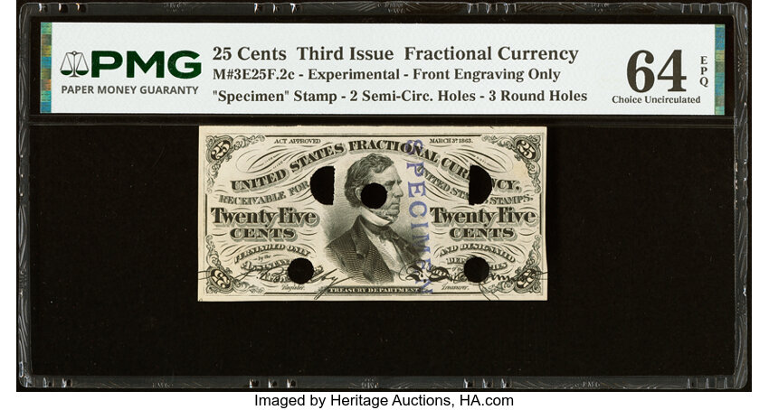 25c Bust of Wm.Fessenden (Fr. 1291) thumbnail 4