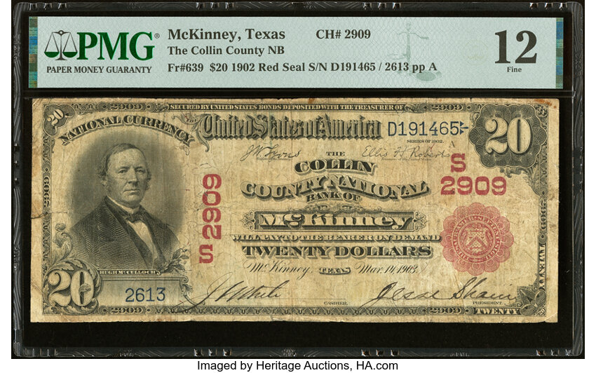1902 $20  3rd Charter Period, 1st Issue, Red Seal (Fr. 639) thumbnail 11