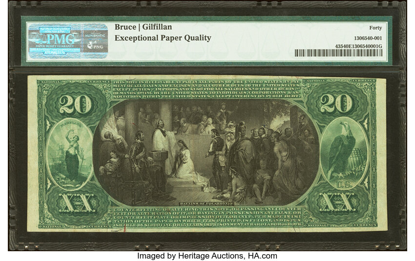 1875 $20  1st Charter Period, Scalloped Seal (Fr. 435) thumbnail 7