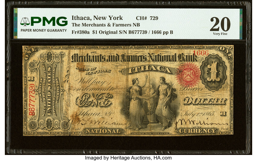 Original $1  1st Charter Period, Seal With Rays (Fr. 380a) thumbnail 7