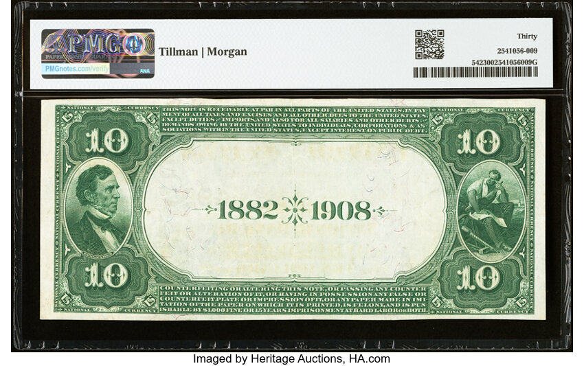 1882 $10  2nd Charter Period, 2nd Issue, Date Back (Fr. 542) thumbnail 7