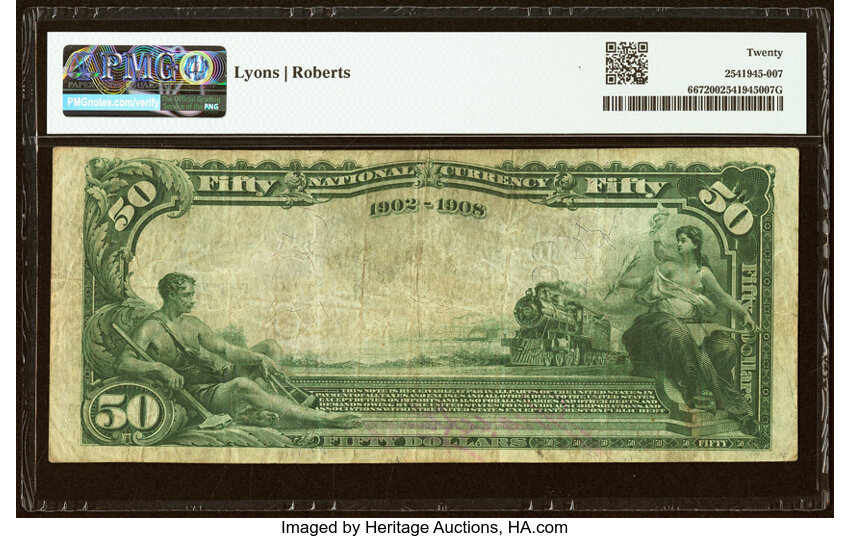 1902 $50  3rd Charter Period, 2nd Issue, Date Back (Fr. 667) thumbnail 15