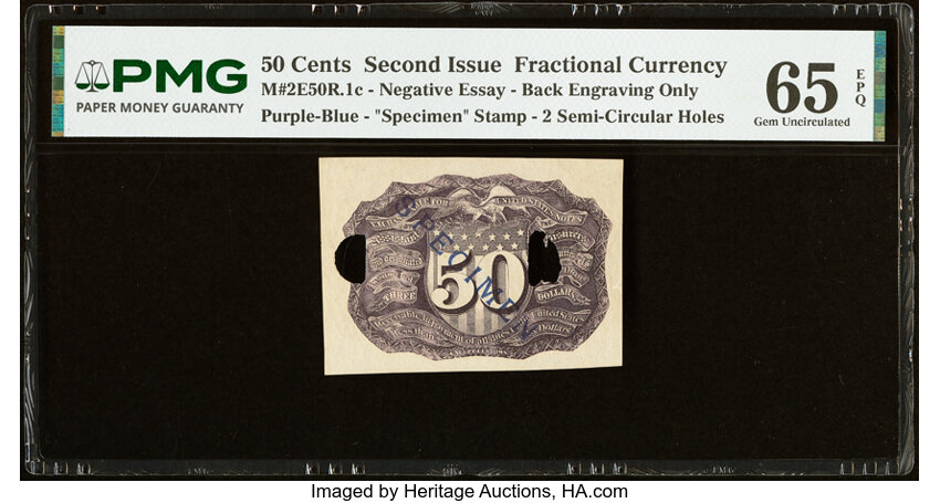  50c Head of George Washington in Bronze Oval Frame (Fr. 1317) thumbnail 4