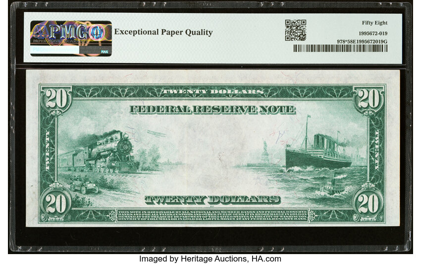 1914 $20  Blue Seal, Cleveland, Star Replacement (Fr. 978*) thumbnail 6