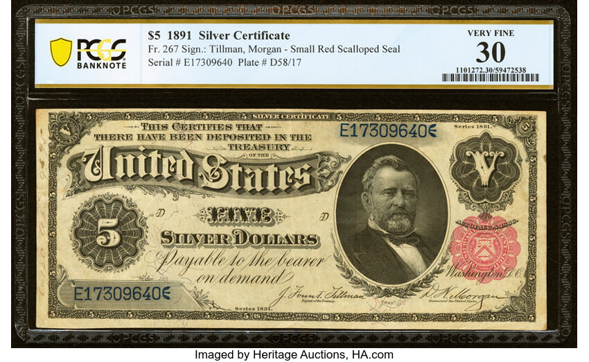 1891 $5  (Fr. 267) thumbnail 3