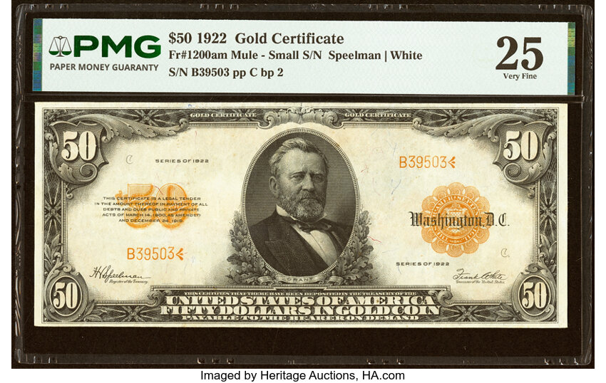 1922 $50  (Fr. 1200a) thumbnail 2