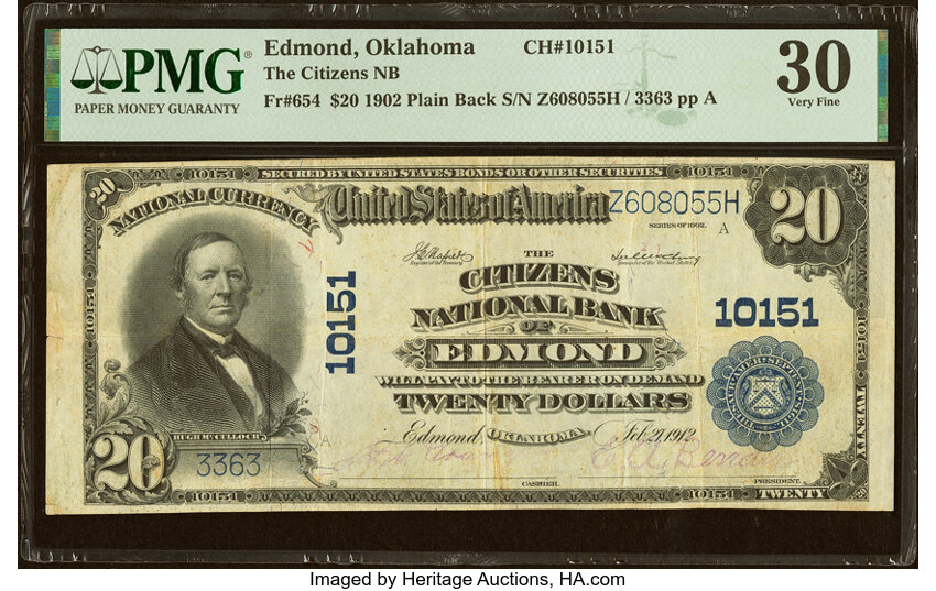1902 $20  3rd Charter Period, 3rd Issue, Plain Back (Fr. 654) thumbnail 6