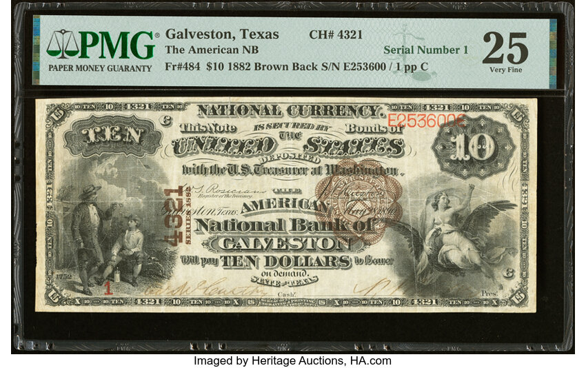 1882 $10  2nd Charter Period, 1st Issue, Brown Back (Fr. 484) thumbnail 9