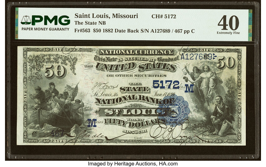 1882 $50  2nd Charter Period, 2nd Issue, Date Back (Fr. 563) thumbnail 2