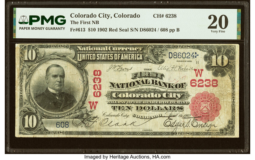 1902 $10  3rd Charter Period, 1st Issue, Red Seal (Fr. 613) thumbnail 5