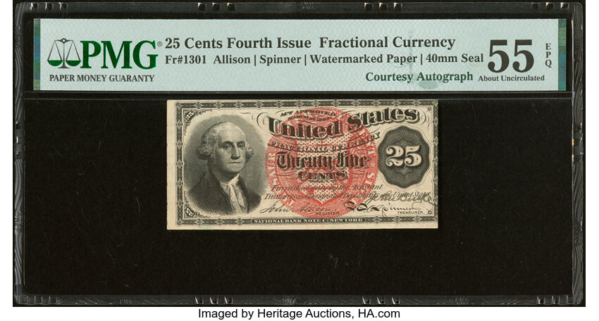  25c Bust of George Washington (Fr. 1301) thumbnail 2