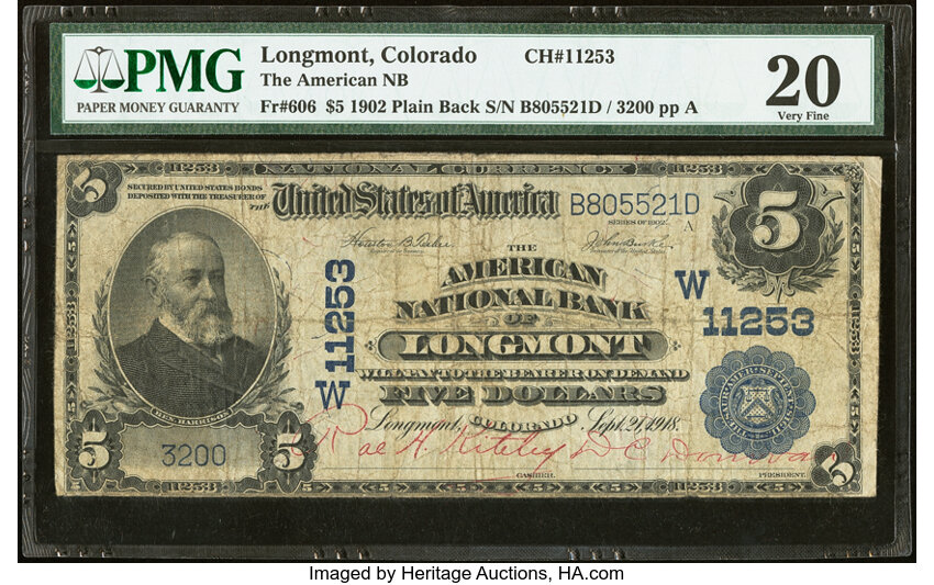 1902 $5  3rd Charter Period, 3rd Issue, Plain Back (Fr. 606) thumbnail 13