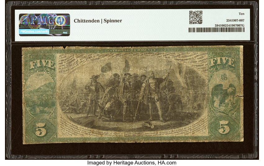Original $5  1st Charter Period, Seal With Rays (Fr. 394) thumbnail 6