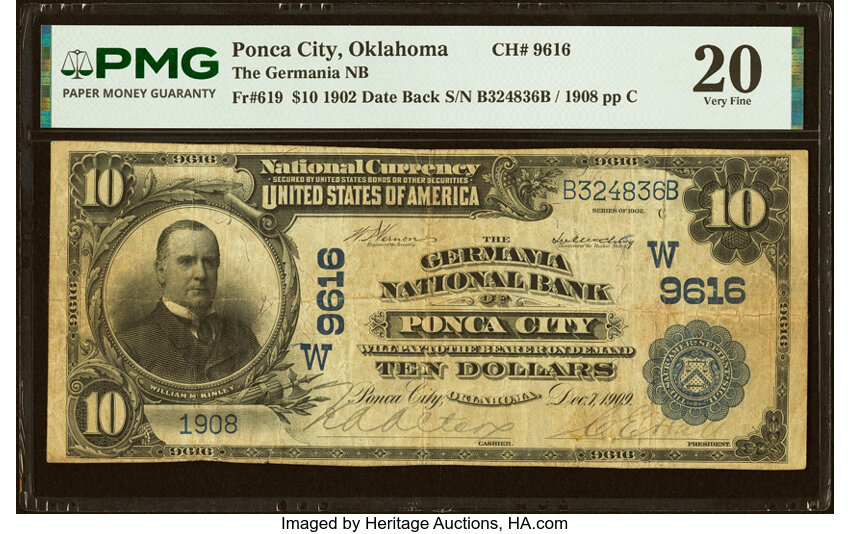 1902 $10  3rd Charter Period, 2nd Issue, Date Back (Fr. 619) thumbnail 2