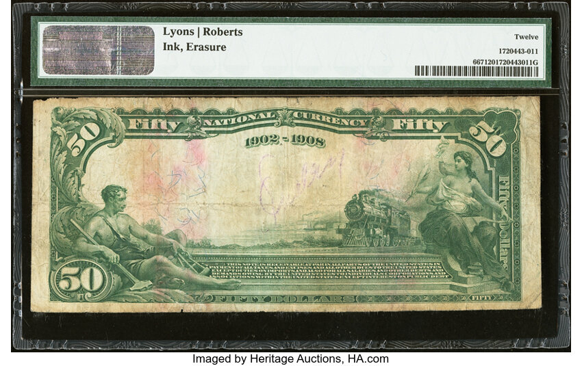 1902 $50  3rd Charter Period, 2nd Issue, Date Back (Fr. 667) thumbnail 16