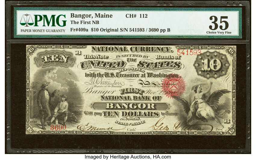 Original $10  1st Charter Period, Seal With Rays (Fr. 409a) thumbnail 2