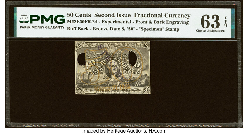  50c Head of George Washington in Bronze Oval Frame (Fr. 1316) thumbnail 11