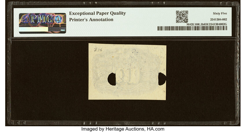  10c Head of George Washington in Bronze Oval Frame (Fr. 1244) thumbnail 17