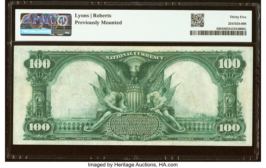 1902 $100  3rd Charter Period, 3rd Issue, Plain Back (Fr. 698) thumbnail 9