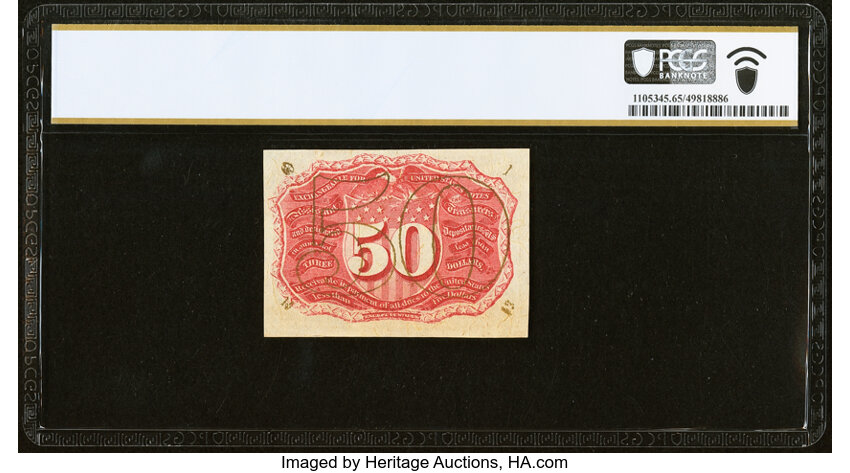  50c Head of George Washington in Bronze Oval Frame (Fr. 1320) thumbnail 7