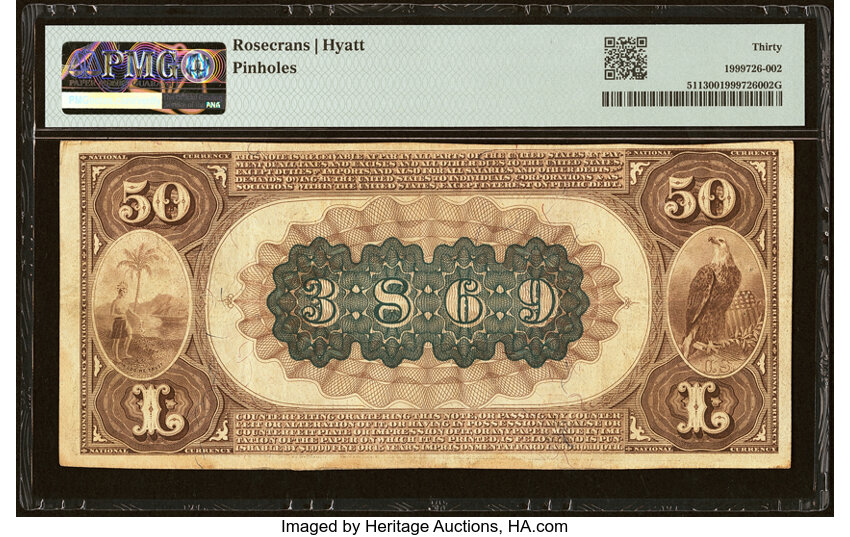 1882 $50  2nd Charter Period, 1st Issue, Brown Back (Fr. 511) thumbnail 4