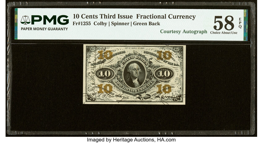  10c Head of George Washington (Fr. 1255) thumbnail 11