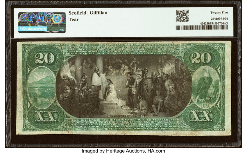 1875 $20  1st Charter Period, Scalloped Seal (Fr. 434) thumbnail 8