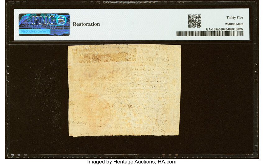 Jun 8, 1777 $3  Georgia (Fr. GA105a) thumbnail 3