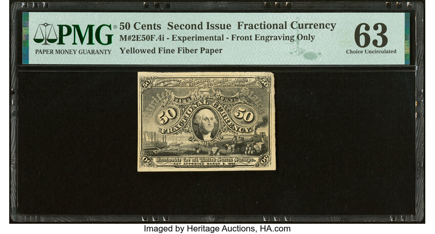  50c Head of George Washington in Bronze Oval Frame (Fr. 1316) thumbnail 5